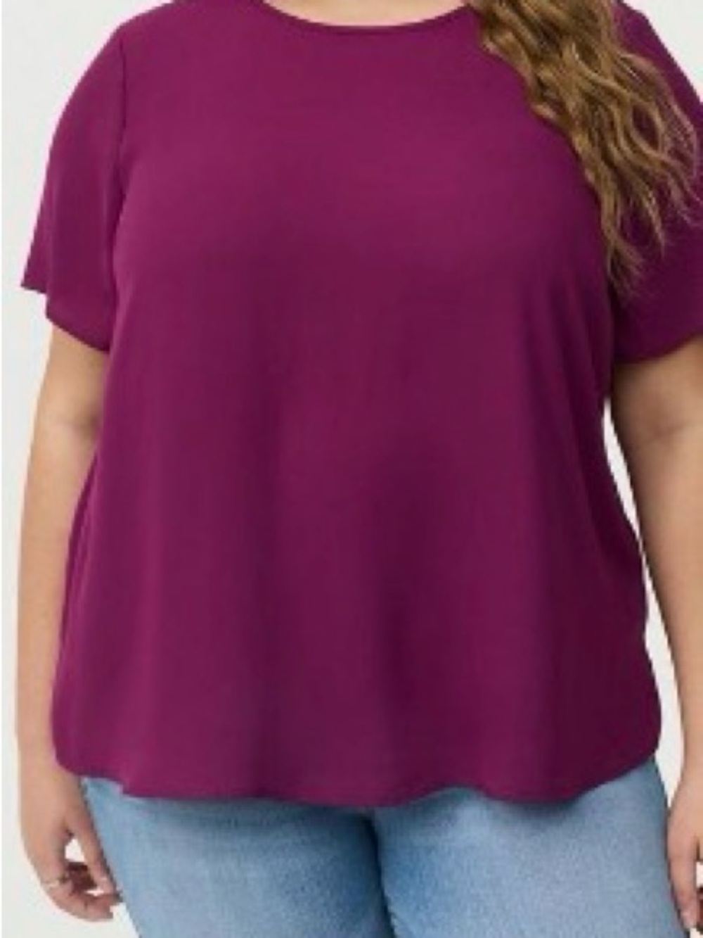 torrid Plus Size Short Sleeve Crew Top - Magenta